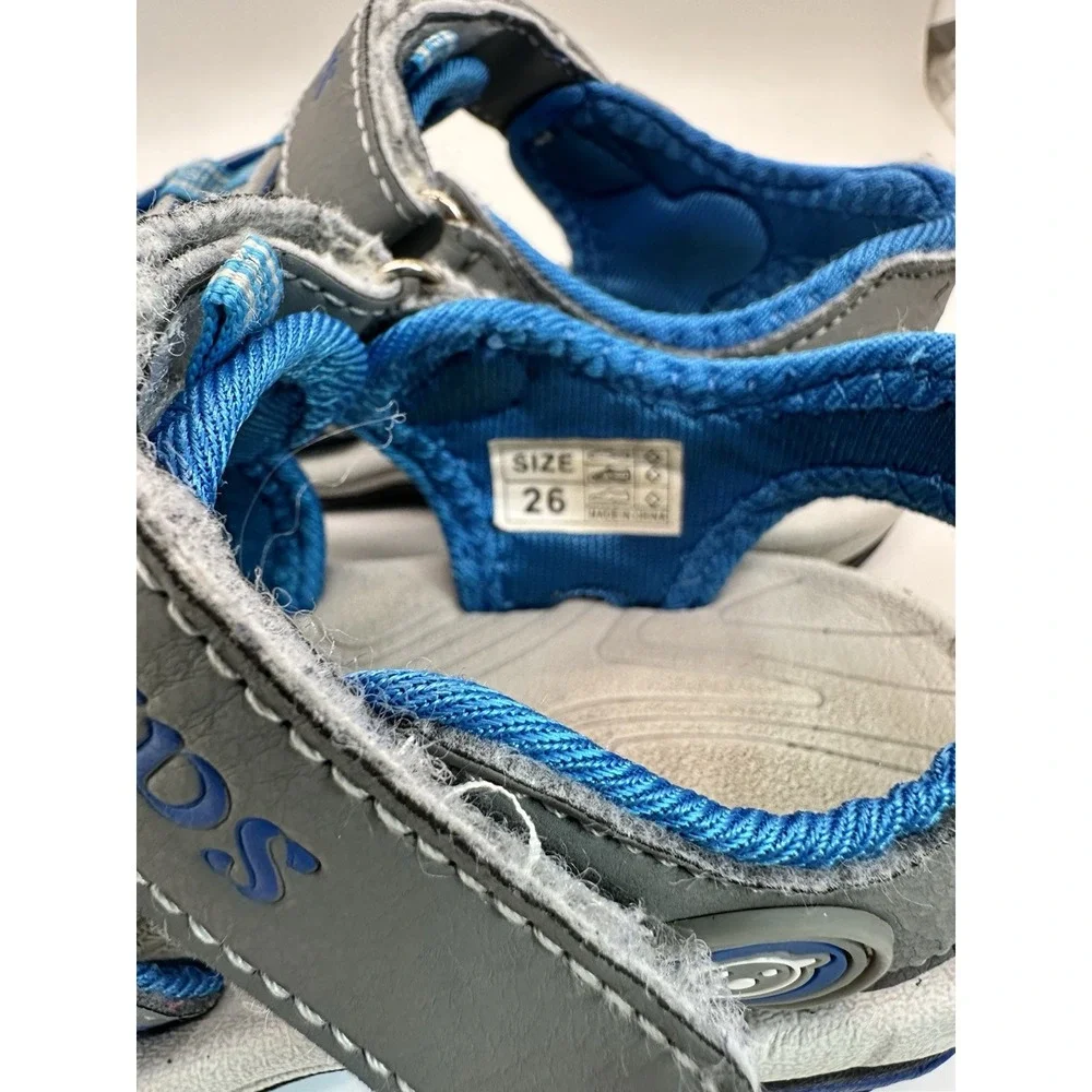 Coga Blue & Grey Kids Closed Toe Water Sandals Little Boy Size 9.5 (7-8year Old)